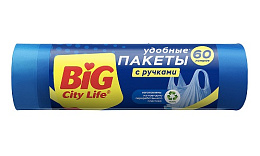 BIG CITY Пакеты для мусора HD с ручками 20 шт 60 л синий/36
