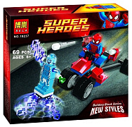 Конструктор Bela Супергерои Человек-паук на квадроцикле против электро 69 деталей