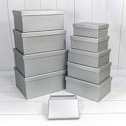 Набор коробок 10в1 34*26*15.3 см прямоугольные серебряный/1