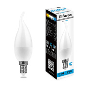 Лампа светодиодная Feron 7W 230V E14 6400K C37T LB-97