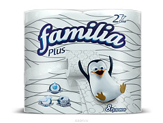 FAMILIA Plus Туалетная бумага 2 слоя Белая 8 шт/6