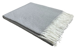 Плед 140*200 Валенсия Boucle reps белый серый