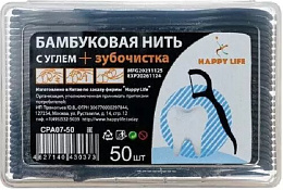 Бамбуковая нить с углем с зубочисткой/50
