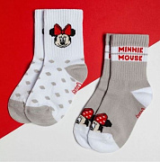 Набор носков Minnie Минни Маус серый-белый