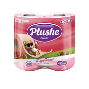 PLUSHE Туалетная Бумага Classic Клубника 4 рулона/12