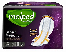 MOLPED Прокладки гигиенические Supernight super long 5 шт/16