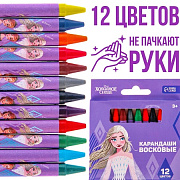Карандаши восковые 12 цветов Холодное сердце Эльза и Анна