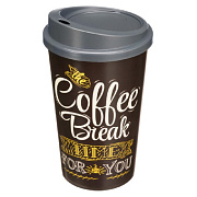 Coffe Стакан для напитков с крышкой 400 мл коричневый/15