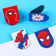 Закладки магнитные для книг Настоящему герою Человек-паук 8 шт