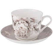 White Flower Чайная пара 2 предмета 500 мл серый/24