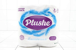 PLUSHE Туалетная Бумага Deluxe Light классическая 4 рулона/12
