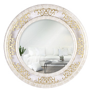Зеркало настенное в круглом корпусе 45 см 4545-Z1 белый с золотом