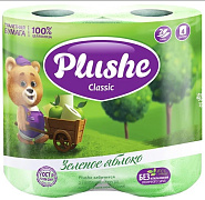 PLUSHE Туалетная Бумага Classic Зелёное яблоко 4 рулона/12