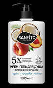 SANFITO Гель-крем для душа Персик и кокосовое молочко 1 л/8