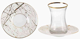 IPEK Набор чайных стаканов с фарфоровой тарелкой OG-6082