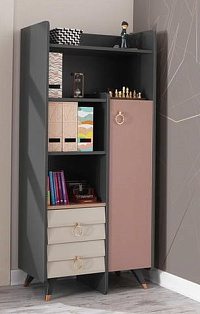 Шкаф книжный Setra (МДФ, розовый)