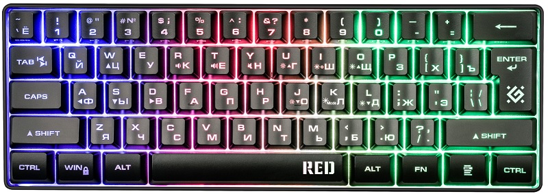 Клавиатура проводная Defender GK-116 RU red