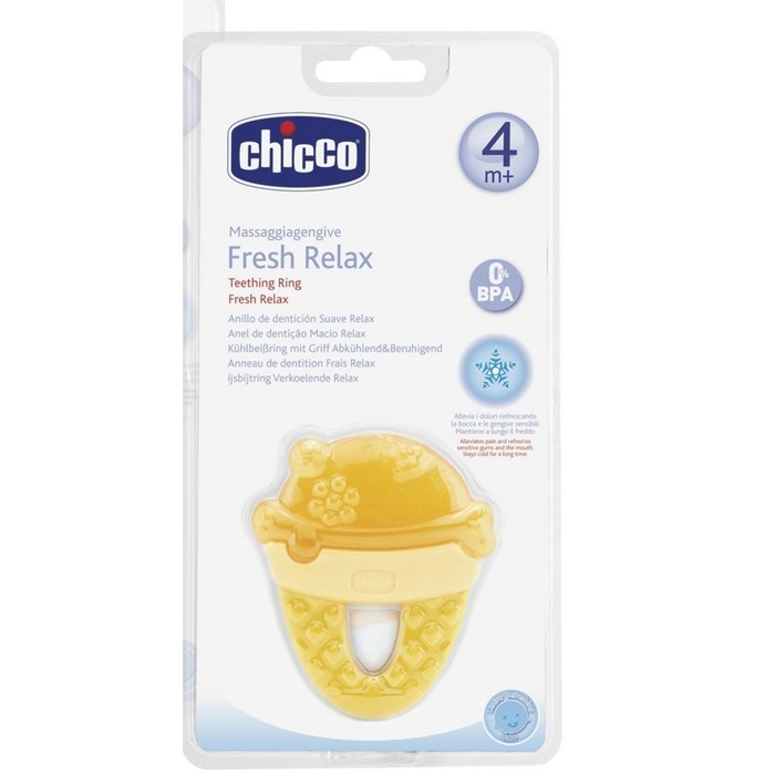 Chicco Прорезыватель-игрушка Fresh Relax Мороженое 4 мес+ желтый