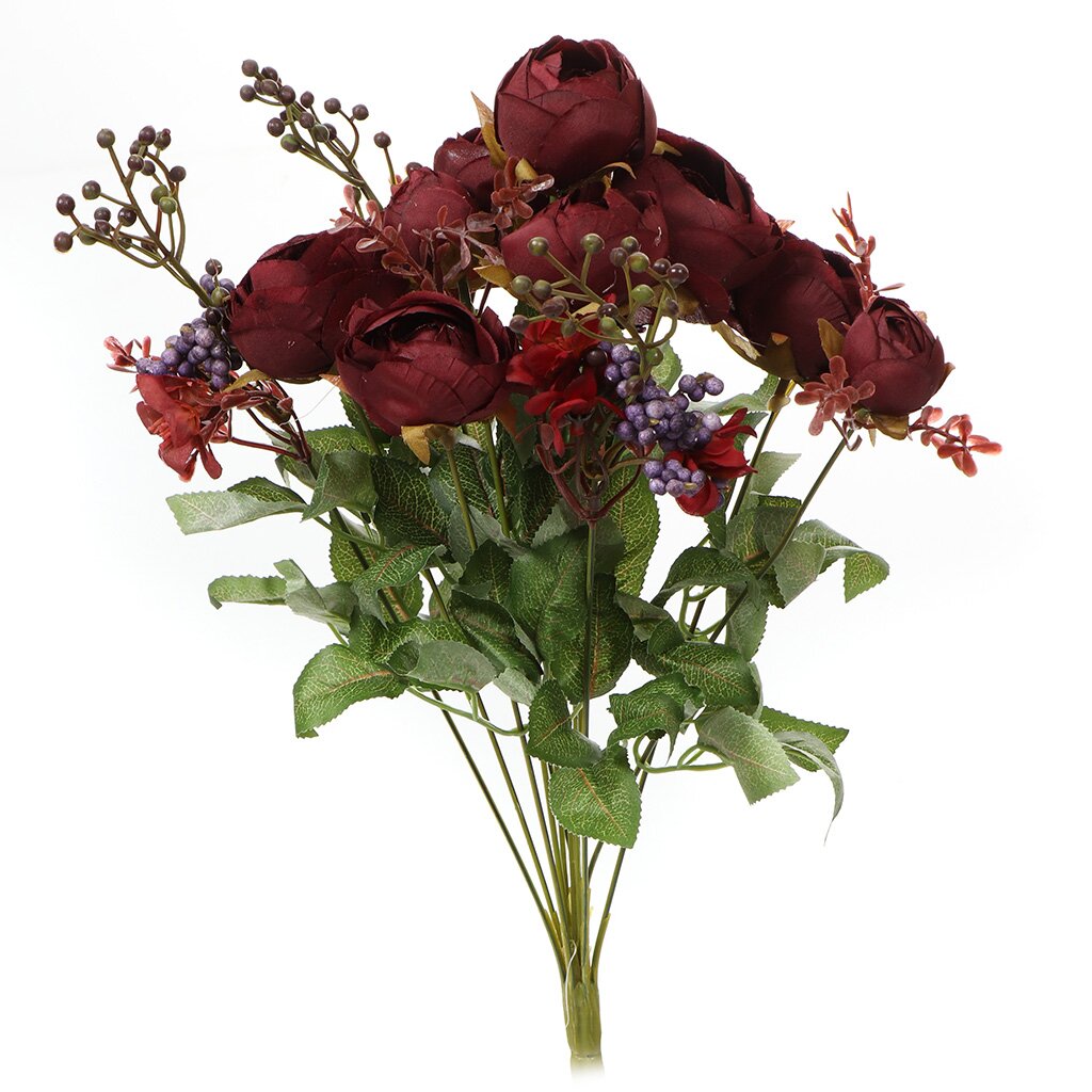 Цветок декоративный Роза 45 см бордовый/800