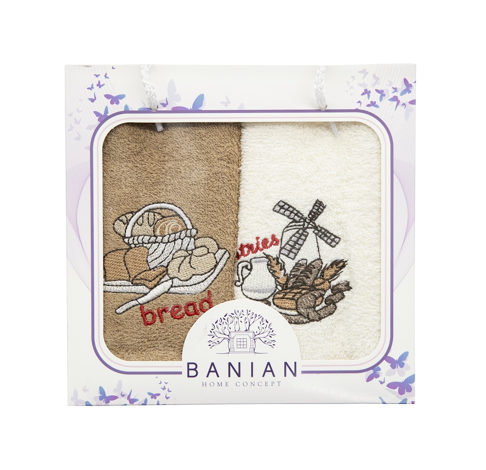 Полотенце кухонное Banian 2 шт 30*50 вышивка хлеб
