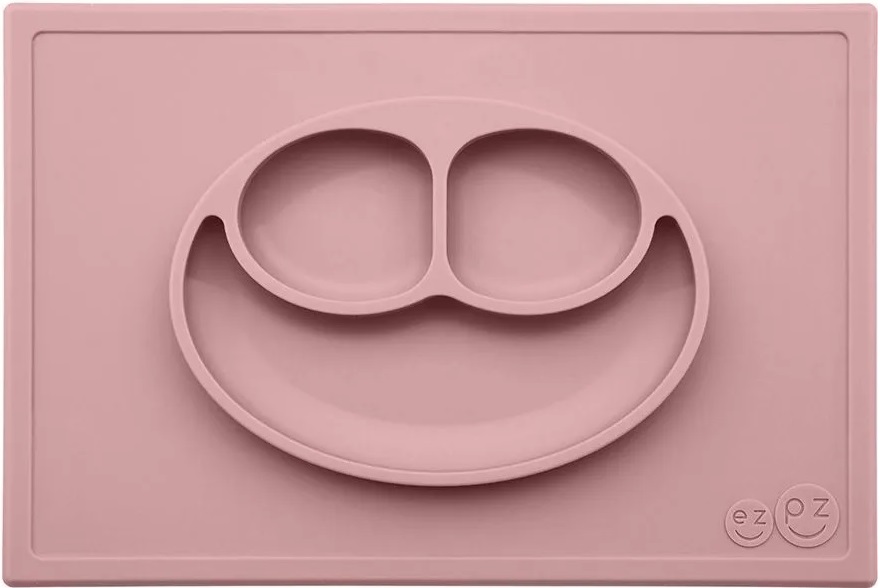 Ezpz Тарелка с подставкой нежно-розовый Happy mat