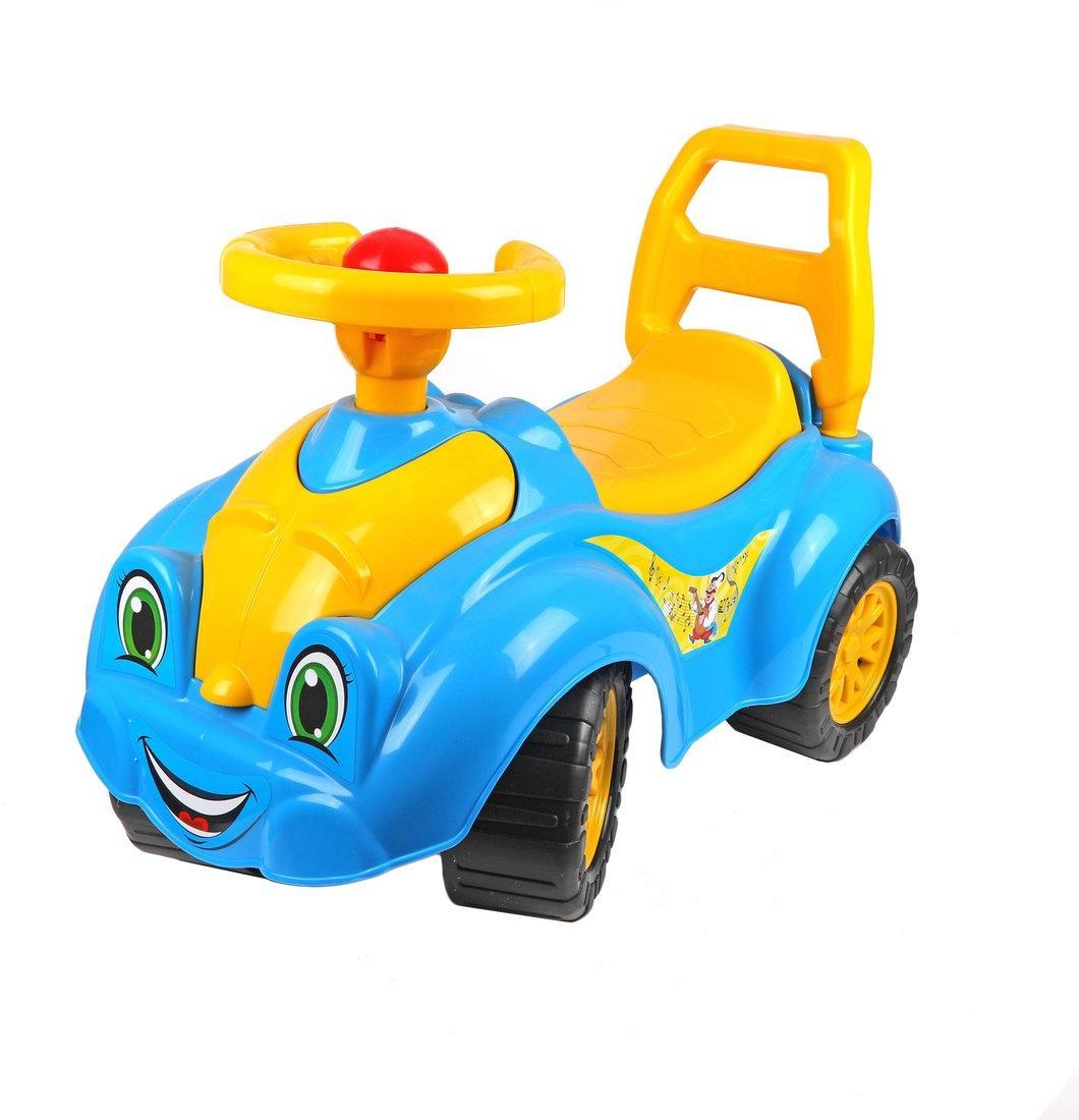 Автомобиль для прогулок голубой желтый