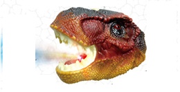 Игрушка Голова динозавра 43.5*16*22.5 см с паром желтый