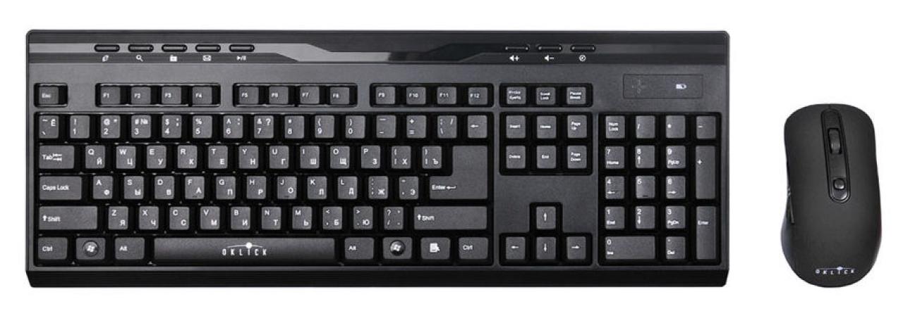 Набор клавиатура + мышь Oklick 280M Black USB беспроводная