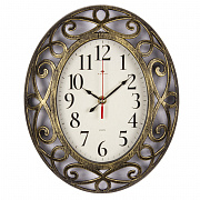Часы настенные Рубин Классика овал 31*26 см 3126-009 черный-золотой