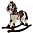 Качалка-лошадка Pituso белый с коричневыми пятнами 74*30*64 см