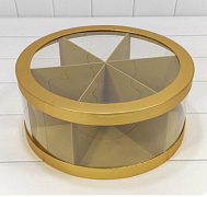 Коробка Круглая 35*15 см сборная золотистый/14
