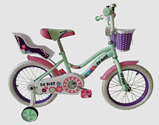 Велосипед двухколесный Dk Bike 16 зелёный/фиолетовый/розовый