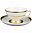 Набор чайных пар 6 шт 155 мл Constanza-Diamond White Gold