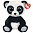Игрушка мягкая Beanie Boo's Bamboo Панда чёрно-белый 25 см