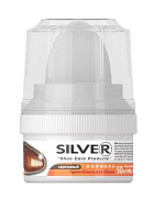 SILVER Крем-блеск для обуви банка с губкой 50 мл коричневый 1089 KB3001/48
