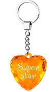 Брелок-сердце диамантовое Акварель Super star 10.6*4 см