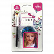 Lukky Гель-блестки для тела и лица в наборе с кисточкой цвет: голубой на блистере