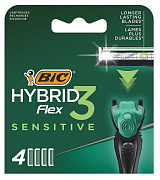 BIC Сменные кассеты для бритья Hybrid 3 Flex Sensitive 4 шт/6
