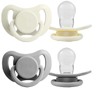 Набор пустышек Paomma 0-6 месяцев 2 шт в контейнере Light grey/buttercream
