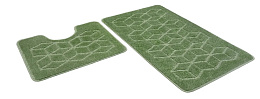 Shahintex Набор ковриков для ванной 50*80/50*50 см РР 002 зеленый чай 79/15