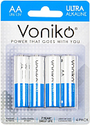 Батарейка Voniko Alkaline Ultra АА LR6 BL4 1.5 v 4 шт/20