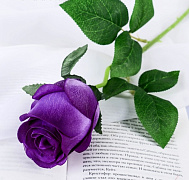 Цветок искусственный Роза Натурэль 6*44 см фиолетовый