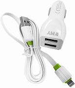 Автомобильное зарядное устройство Emy Iphone MY-112 White