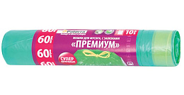 PATERRA Мешки для мусора 60 л с завязками 15 шт/30