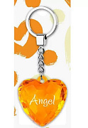 Брелок-сердце диамантовое Акварель Angel 10.6*4 см