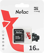 Карта памяти microSDHC Netac P500 Eco 16GB Class10 + SD adapter