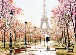 Картина классическая Весенний Париж рама 6/60-213Р 35*50