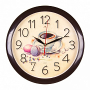 Часы настенные Рубин Макаруны к чаю круг 29 см 6026-025 темно-коричневый