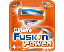 GILLETTE FUSION Сменные кассеты для бритья Power 4 шт/200