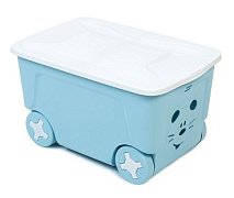 Cool Ящик детский для игрушек на колесах 50 л голубой пастельный/4